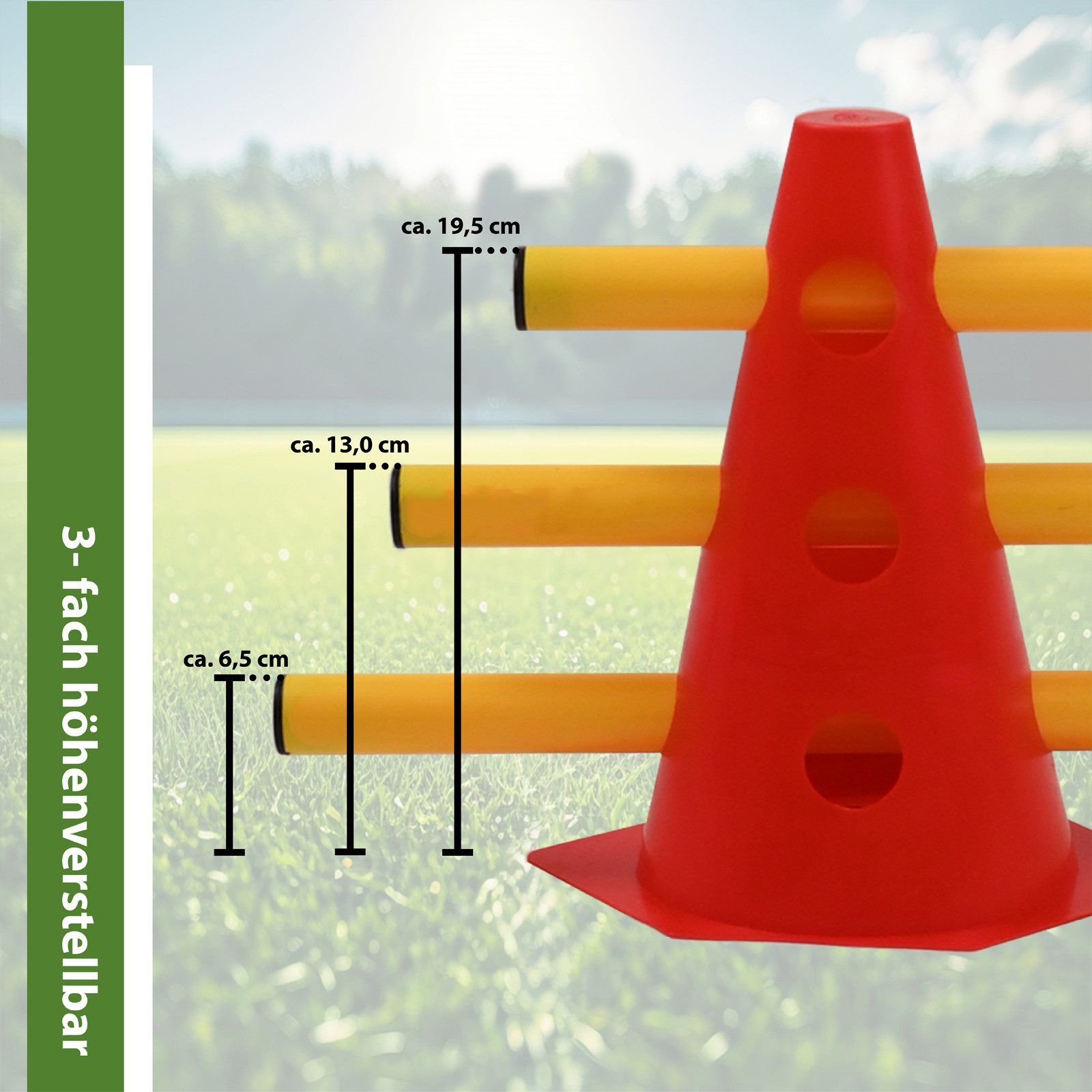 TRUTZHOLM Agility-Hürde Steckhürdenset 15- teilig 23 cm höhenverstellbar rot, Polyethylen, Set (15-tlg) endlos Erweiterbar