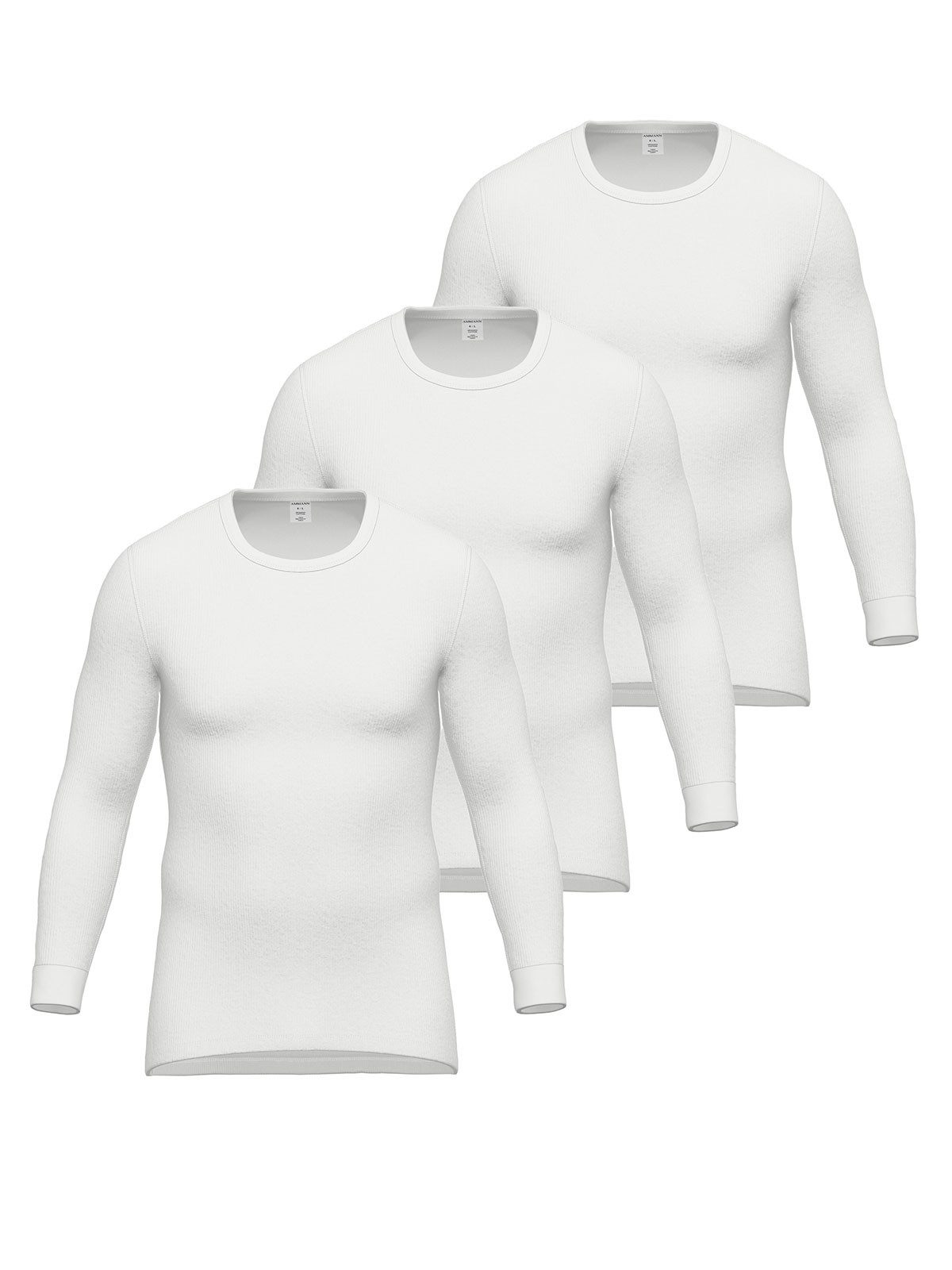 Ammann Unterhemd 3er Pack Shirt 1/1 Arm Day Classic / Doppelripp Ex (Packung, 3-St) hohe Markenqualität