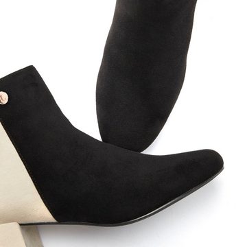 LASCANA Stiefelette mit Farbkontrast und Blockabsatz, kurzer Stiefel VEGAN