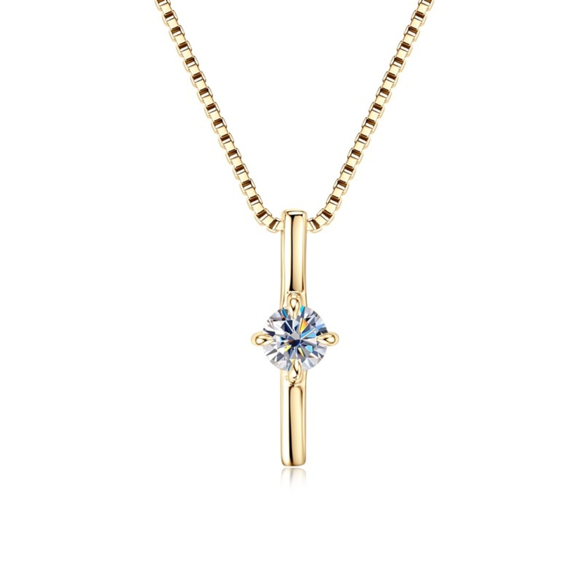 ROUGEMONT Kette mit Anhänger Moissanit Damen Halskette mit Echtheitszertifi günstig online kaufen