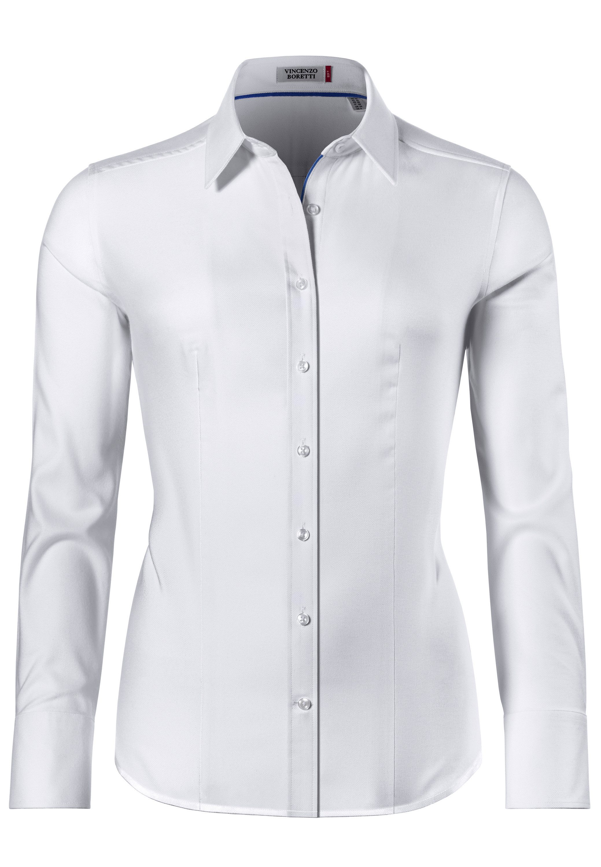 Vincenzo Boretti Klassische Bluse leicht tailliert soft Oxford