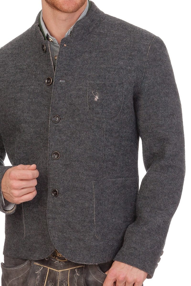 Spieth & Wensky Trachtenjanker Walkjanker - METTEN - grau