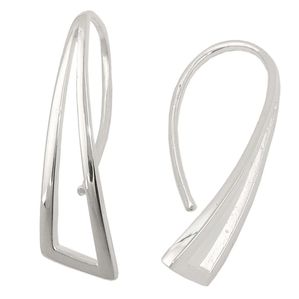Paar Ohrhänger Durchzieher 30x8mm Ohrhaken Dreieck 925 Silber