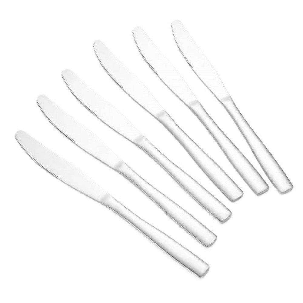 Cheffinger Besteck-Set Modernes 6er Set Tafelmesser - Besteck-Set aus hochwertigem Edelstahl, Edelstahl