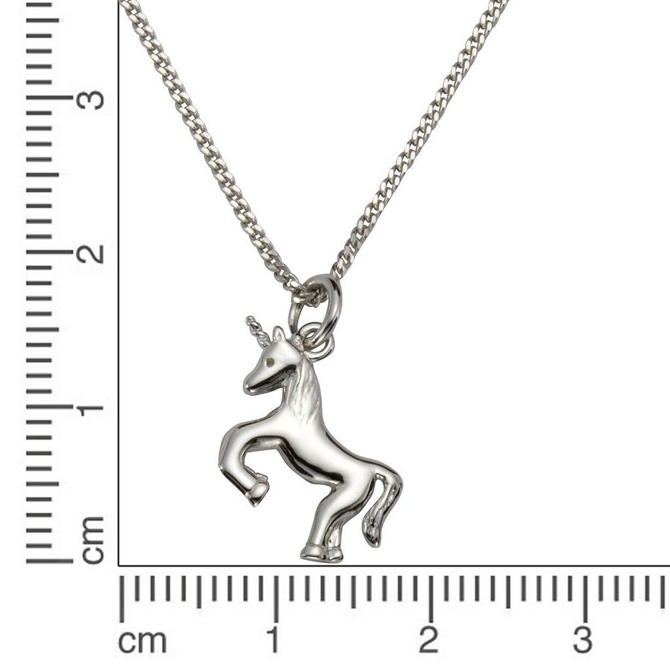 Zeeme Kette mit Anhänger 925 Silber Einhorn-Motiv