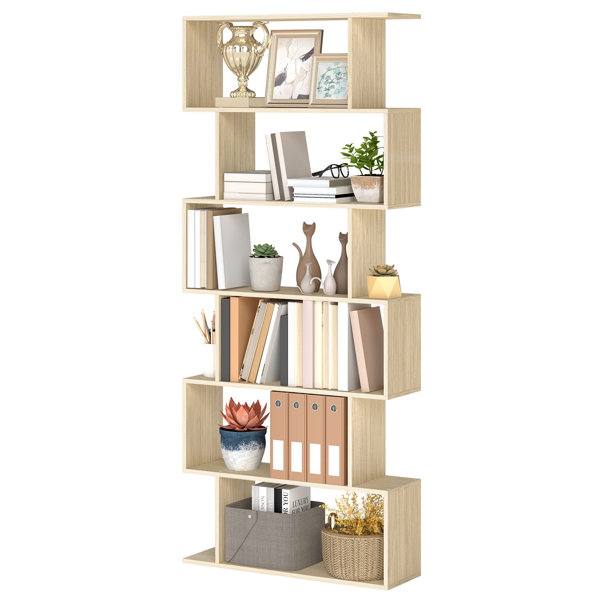 VASAGLE Bücherregal, 1-tlg., Standregal, Büroregal, 6 günstig online kaufen