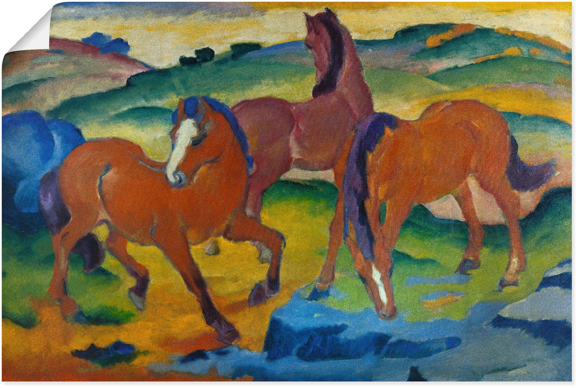 Wandbild Artland Pferde Pferde als Alubild, Haustiere in Die Größen Wandaufkleber roten (Weidende St), Poster IV), Leinwandbild, oder versch. (1