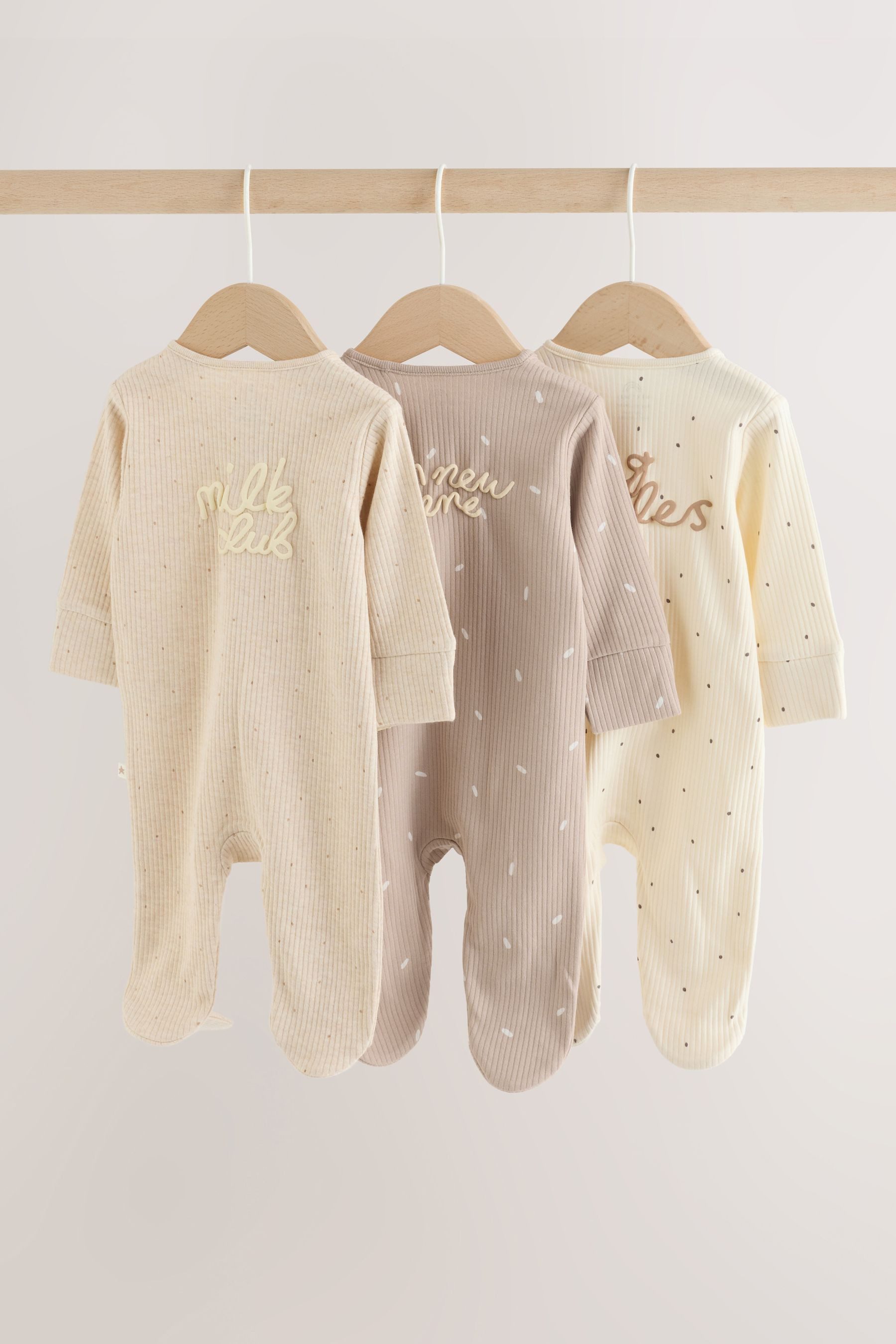 Next Schlafoverall Babyschlafanzüge mit Zweiwege-RV, 3er-Pack (3-tlg) – Bild 4 von 5