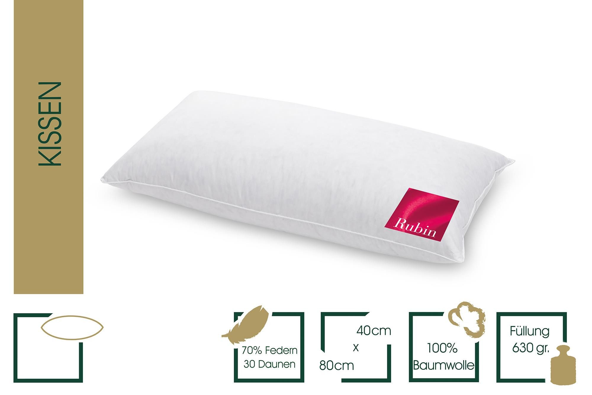 HANSKRUCHEN Daunenkissen RUBIN, Füllung: 70% Federchen, 30% Daunen, Bezug: günstig online kaufen