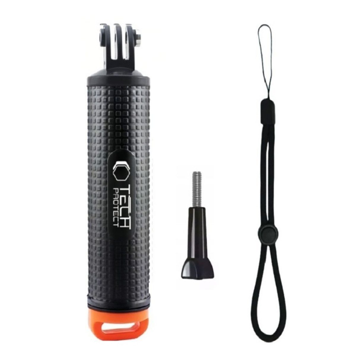 TECH PROTECT Action Cam-Halterung GA100, (2-teilig, Schwimmender Handgriff mit rutschfester Oberfläche und Staufach)