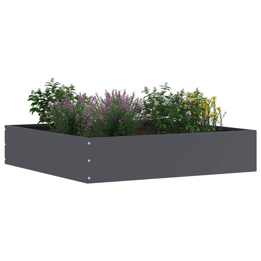 vidaXL Beetumrandung Raseneinfassung 6 Stk. 60 x 60 x 13 cm Stahl Anthrazit