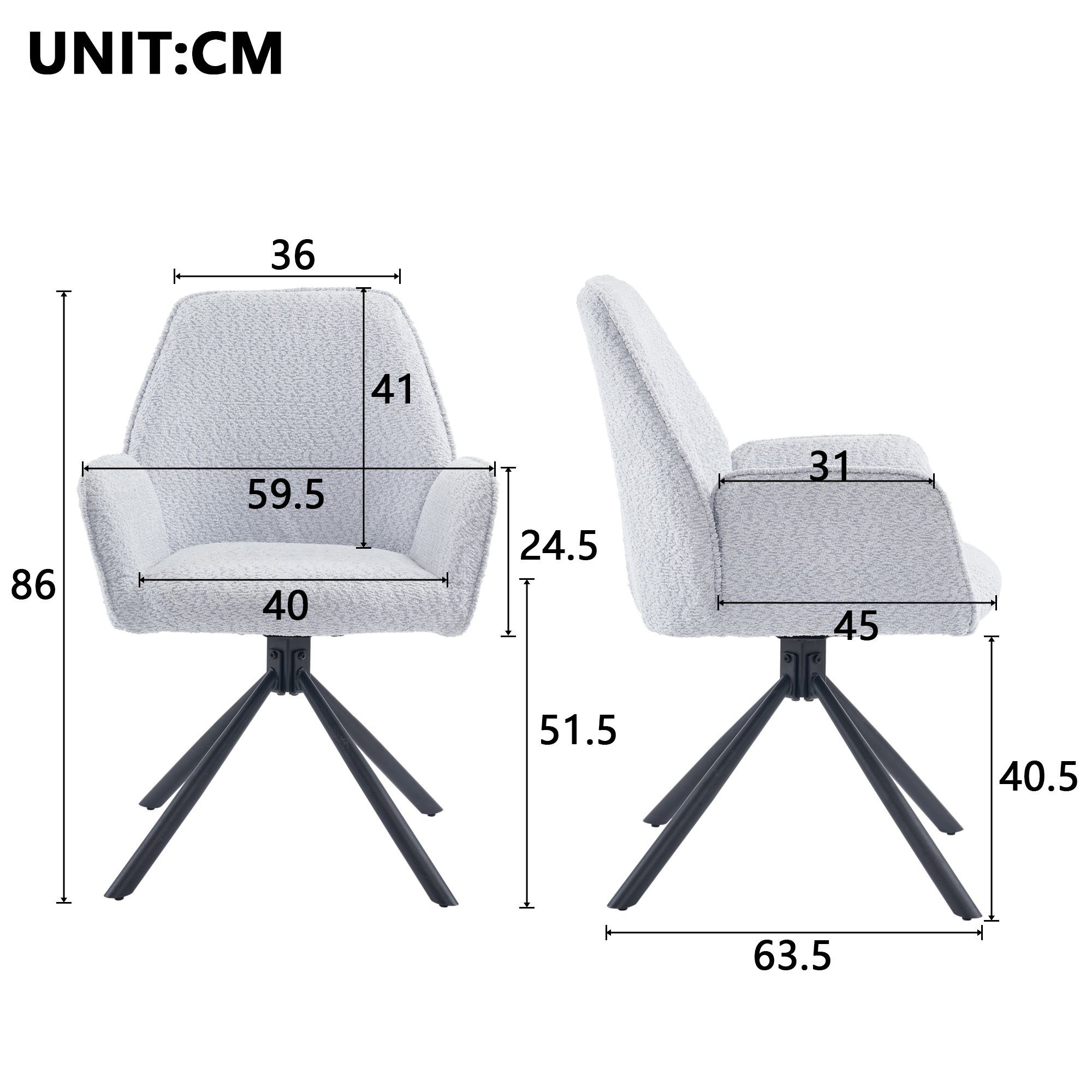 Grau Ulife 180° Polsterstuhl, Esszimmerstuhl, TV-Sessel (1-St), Freizeitstuhl drehbarer Drehsessel einzelner Sofastuhl drehbarer