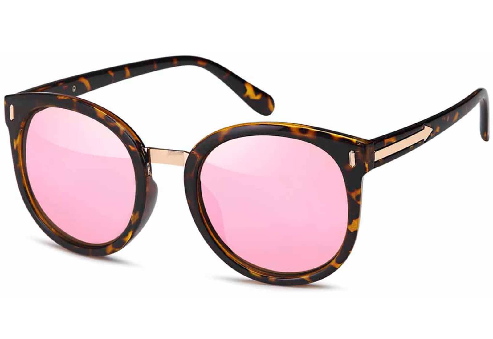 BEZLIT Eyewear Wayfarer Rundglas Designer Damen Sonnenbrille (1-St) mit blauen, grünen und rosa Linsen