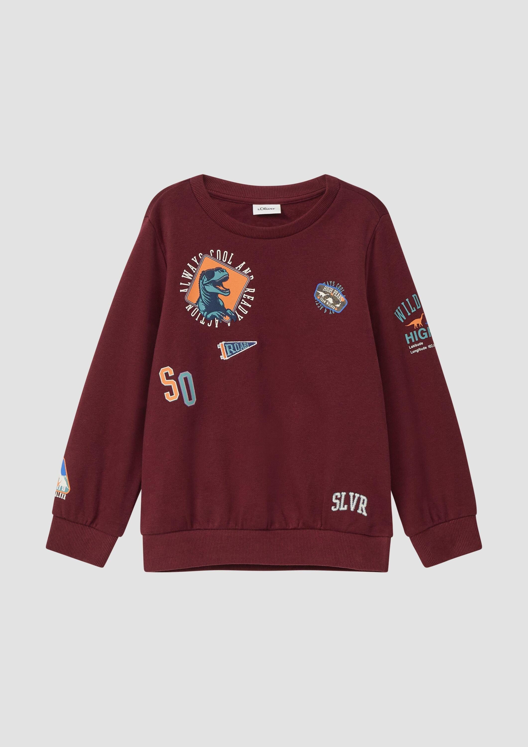 s.Oliver Sweatshirt Sweatshirt Sweatshirt mit 3D-Prints und Stickerei-Details