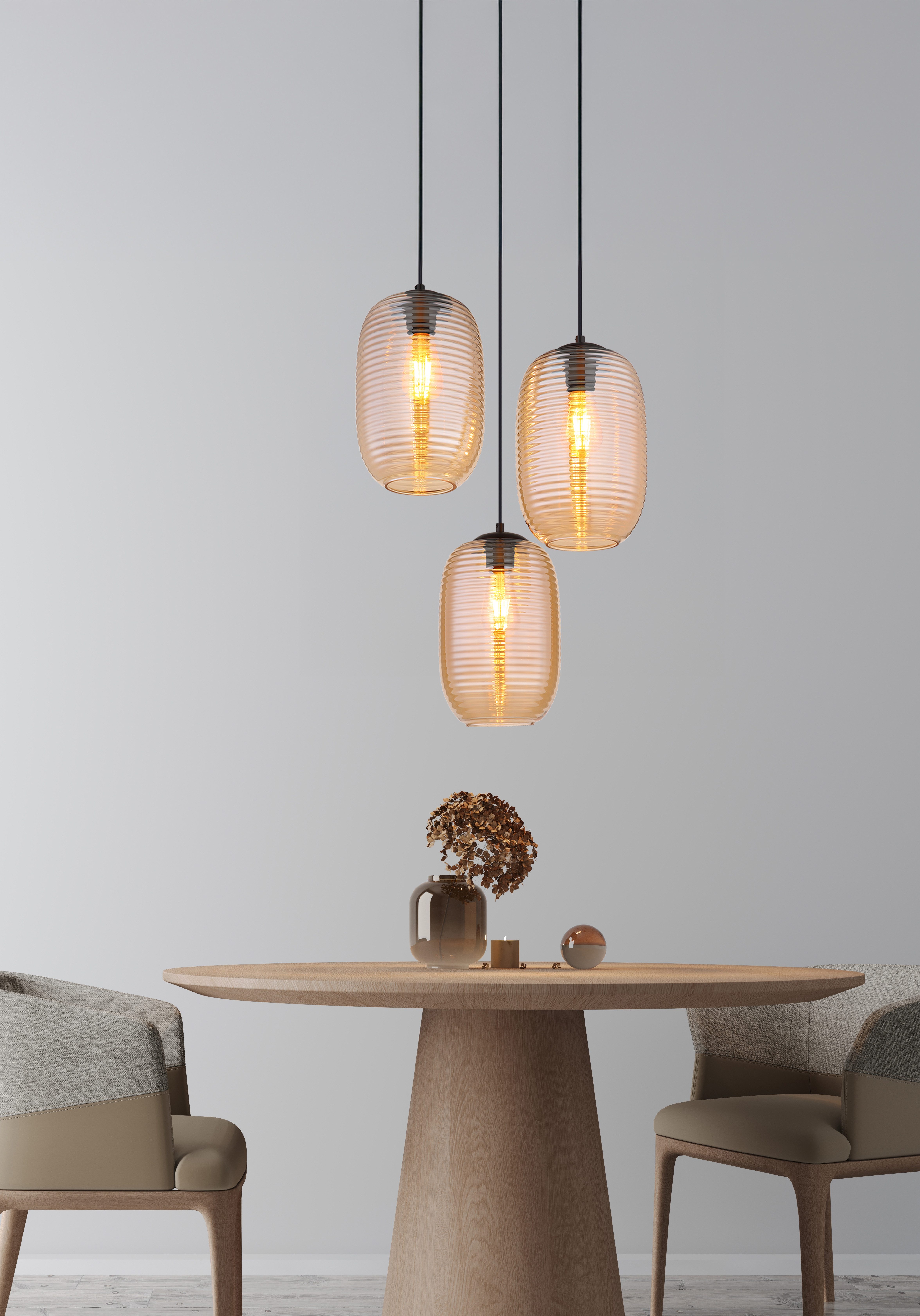 GLOBO LIGHTING Hängeleuchte JEFREY, ohne Leuchtmittel, Hängelampe Esszimmer-Leuchte Esstischleuchte Wohnzimmer