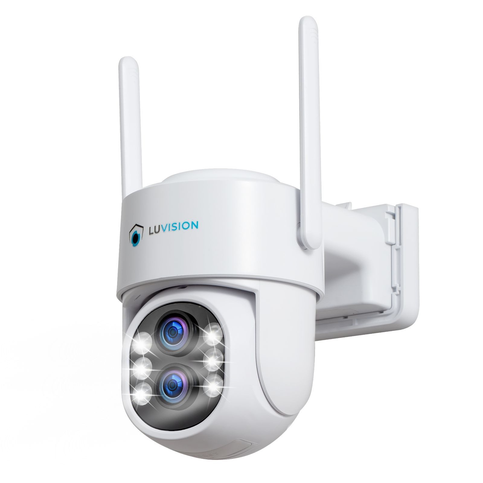 LUVISION Überwachungskamera PJ2131-W6 (Außen- und Innenbereich, 1-tlg., WLAN Funk PTZ Überwachungskamera KI Autotracking Wifi 6 Dual Linse, Menschenerkennung, Nachtsicht Farbe, Gegensprechfunktion)