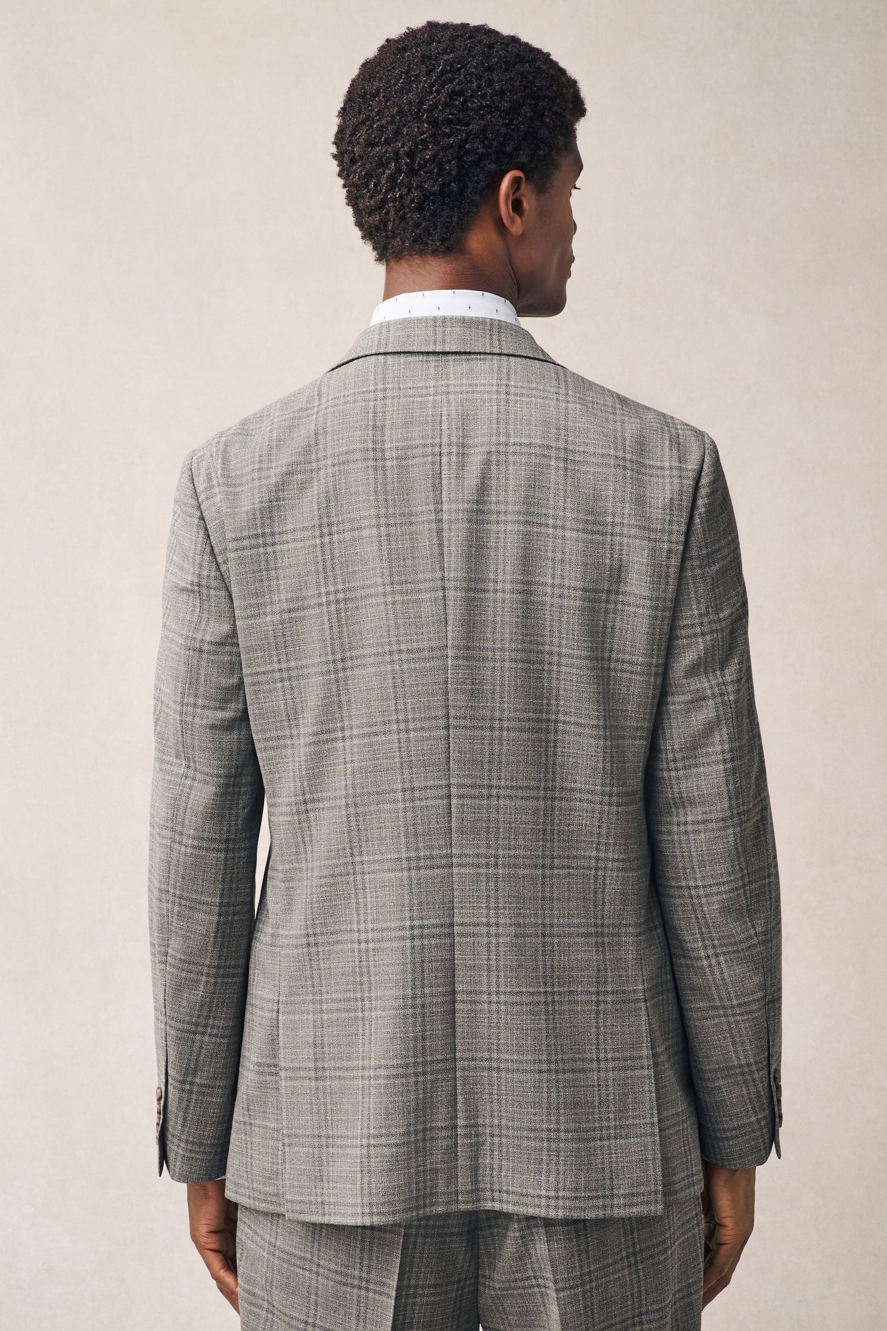 Next Sakko Tailored Fit kariertes, strukturiertes günstig online kaufen