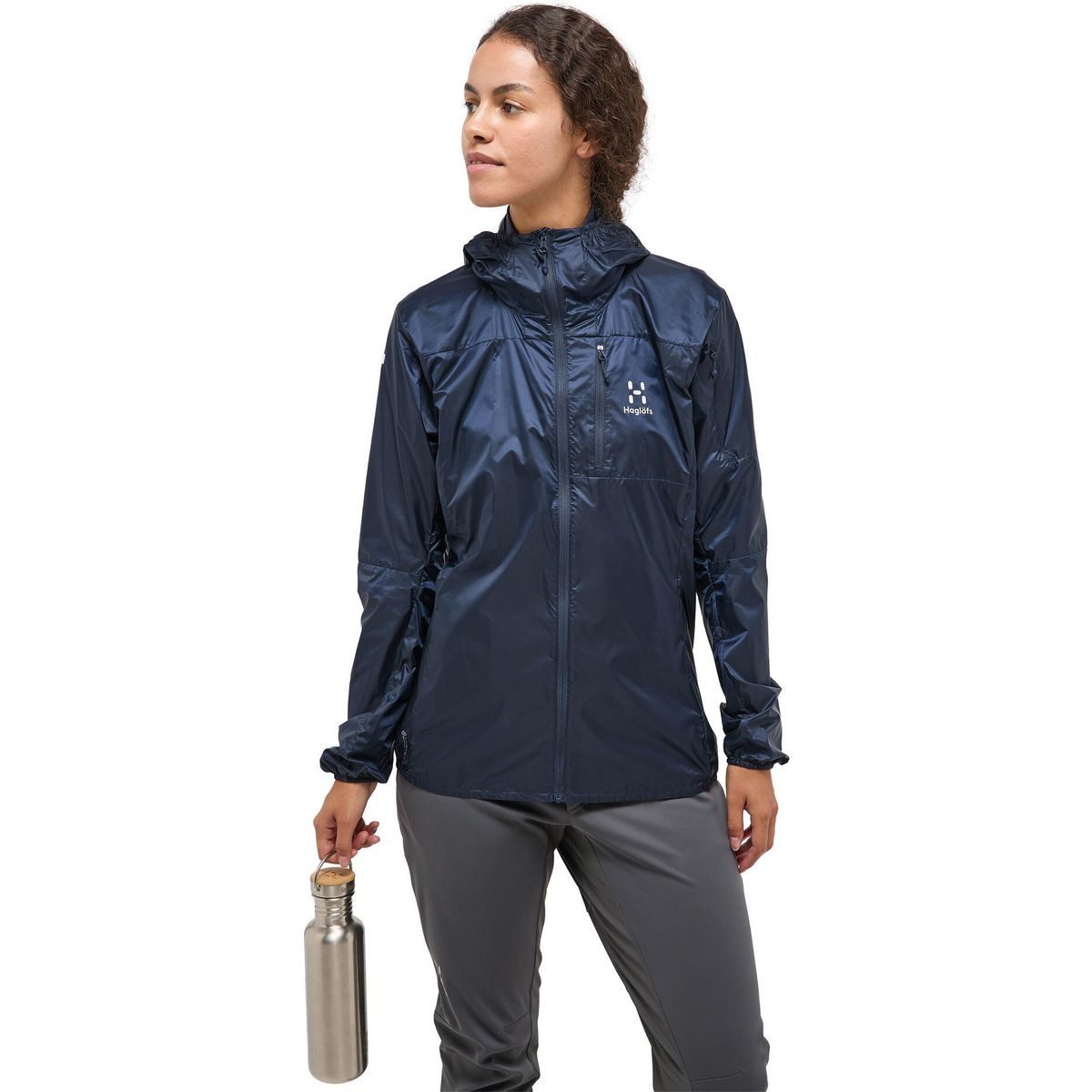 Haglöfs Outdoorjacke L.I.M Shield Hood Women Leichte, wasserabweisende Damenjacke aus recyceltem Material mit