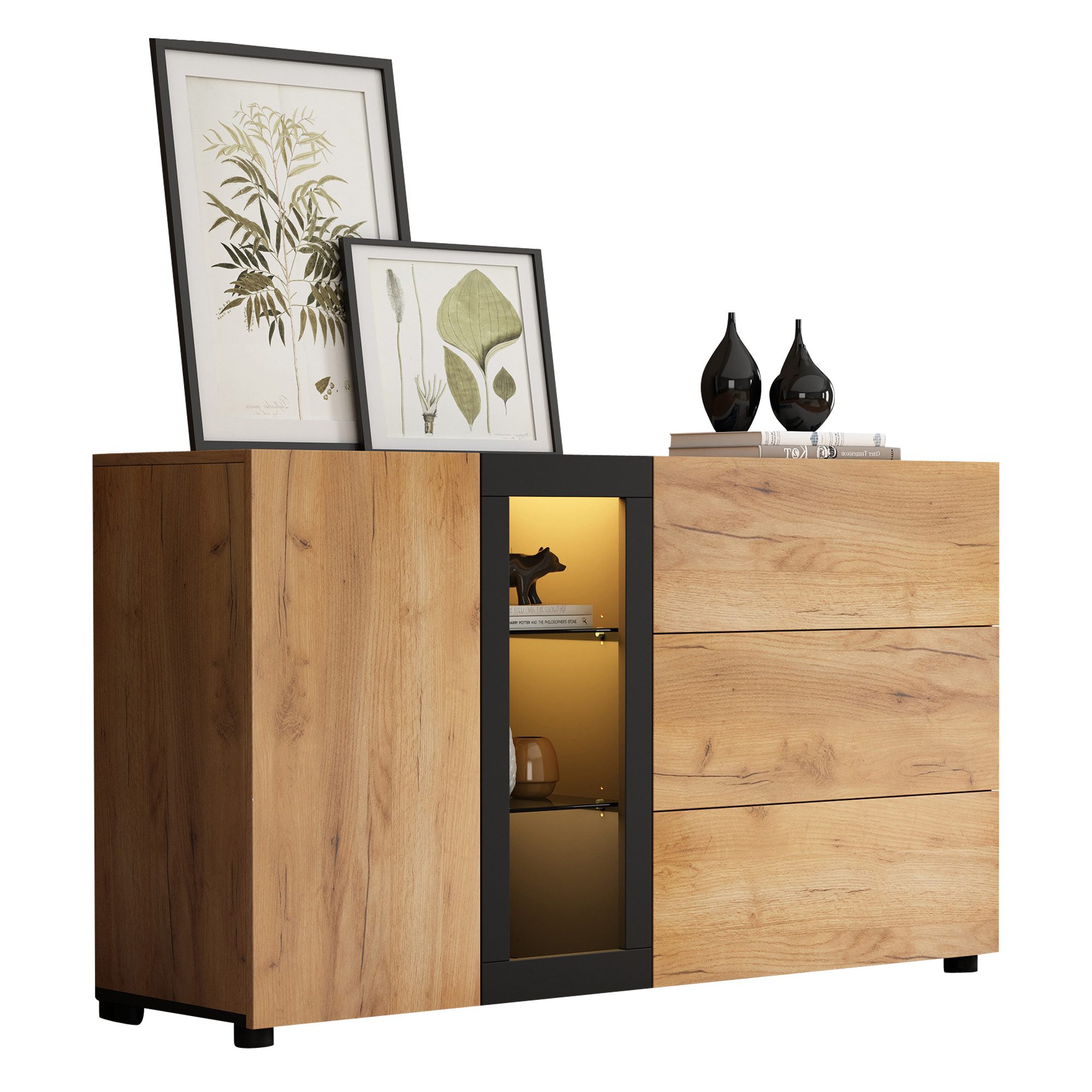 Sideboard mit LED-Beleuchtung und App-Steuerung