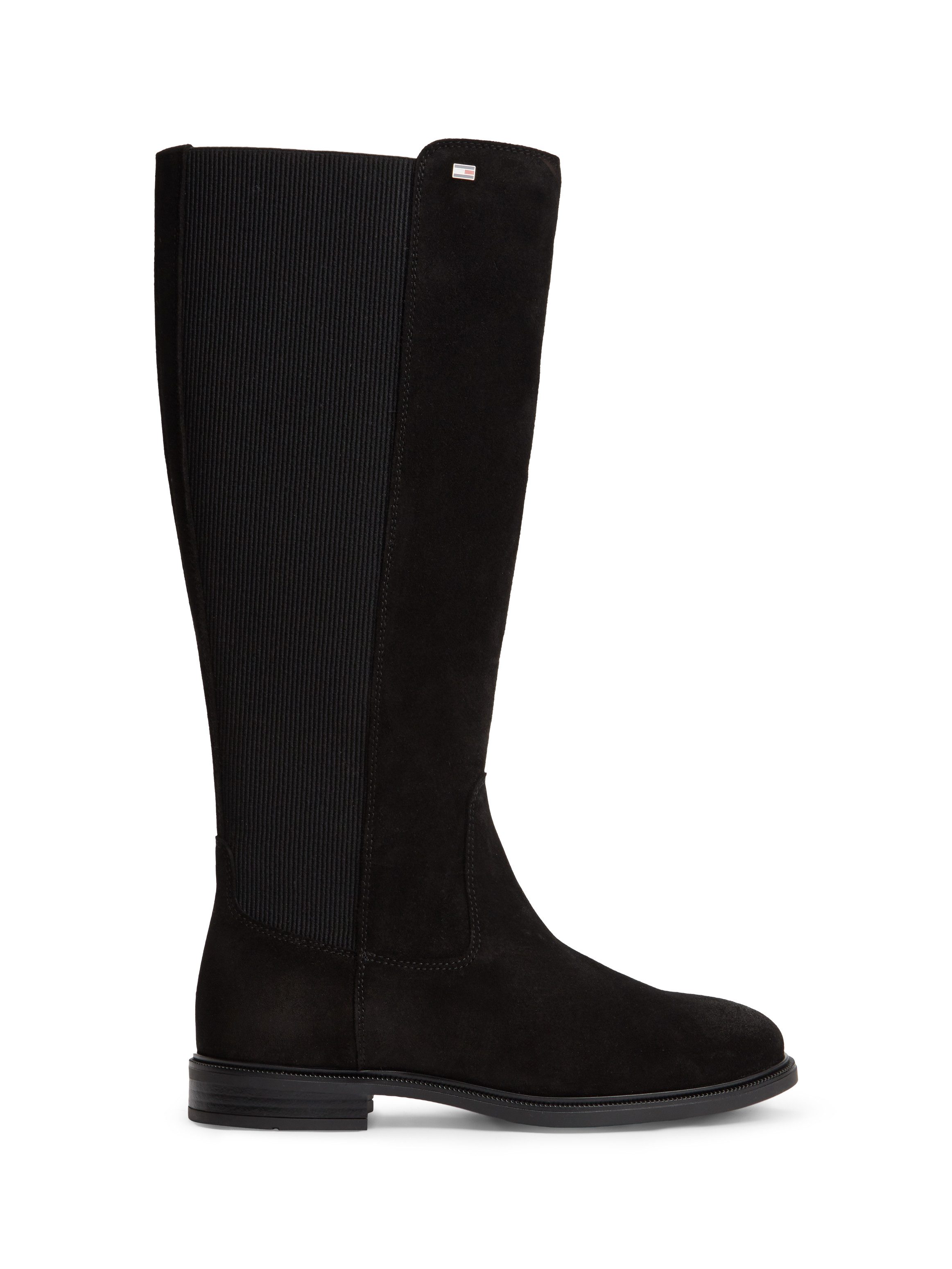 Tommy Hilfiger ENAMEL FLAG SUEDE HIGH CHELSEA Stiefel Blockabsatz, Langschaftstiefel mit Label-Flag – Bild 5 von 5