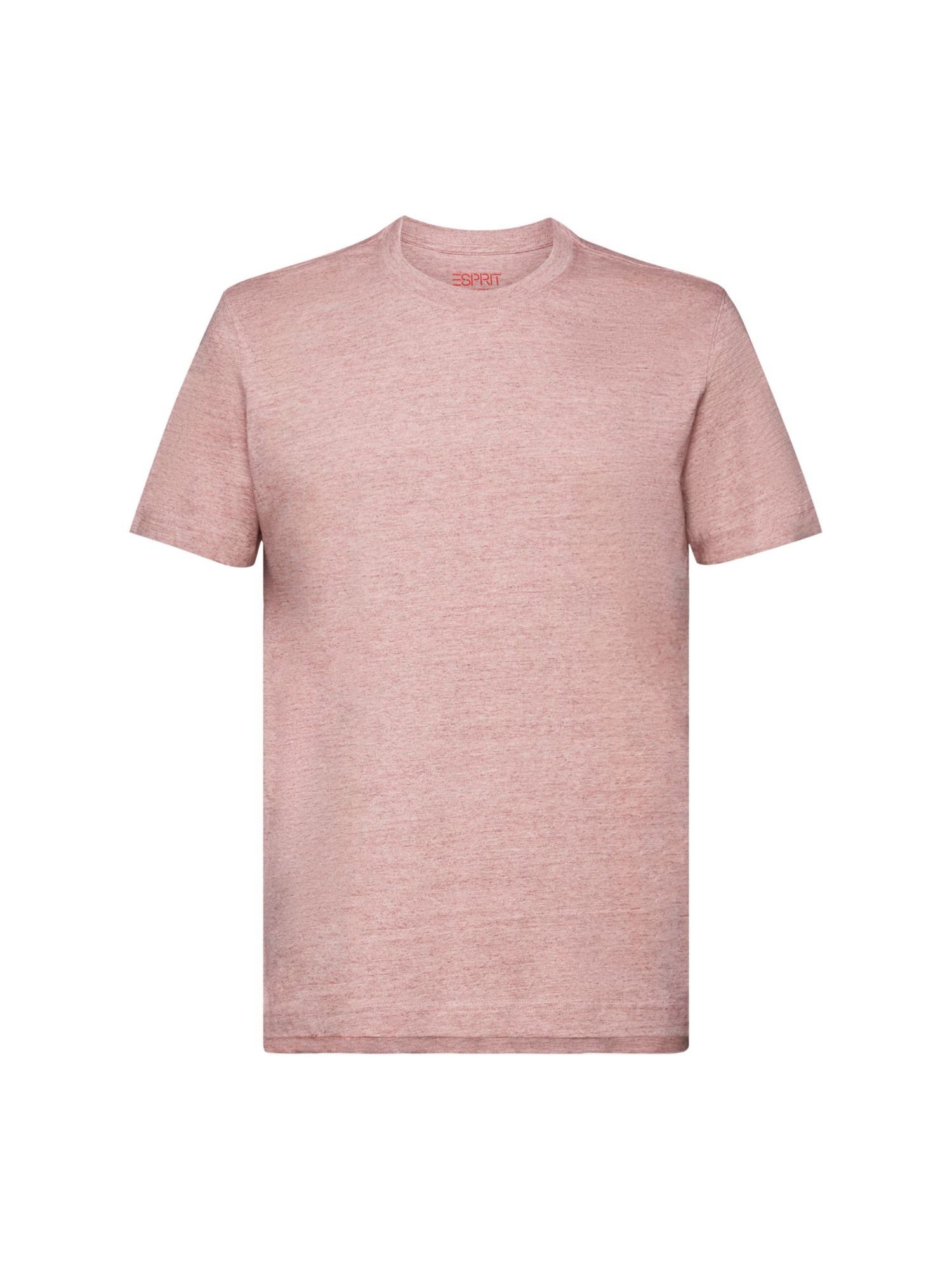 Esprit T-Shirt Rundhals-T-Shirt, 100 % Baumwolle (1-tlg) OLD PINK
