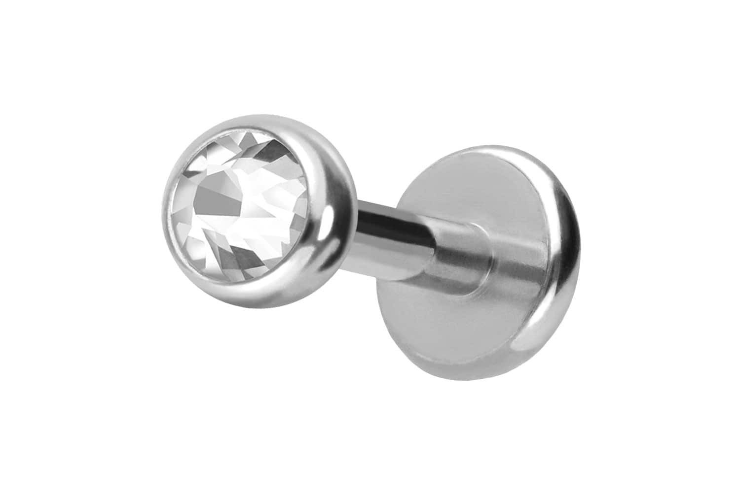 PIERCINGLINE Piercing-Set Titan Labret mit Push Fit KRISTALL (Labrets, 1-tl günstig online kaufen