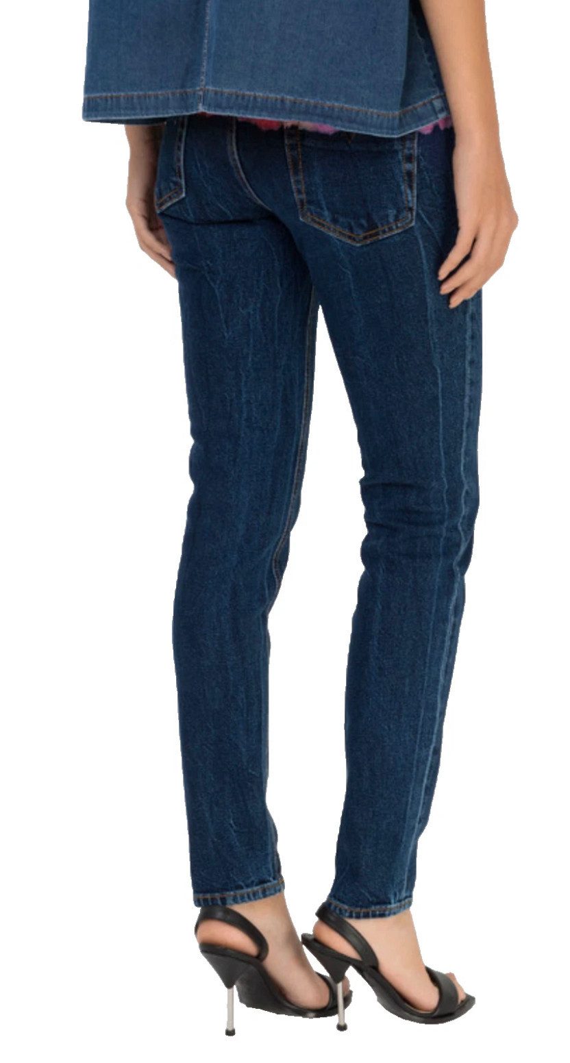 Versace 5-Pocket-Jeans Tie-Dye Slim Jeans Denim Hose Auffälliger Tie-Dye- / Batik-Effekt im oberen Bereich