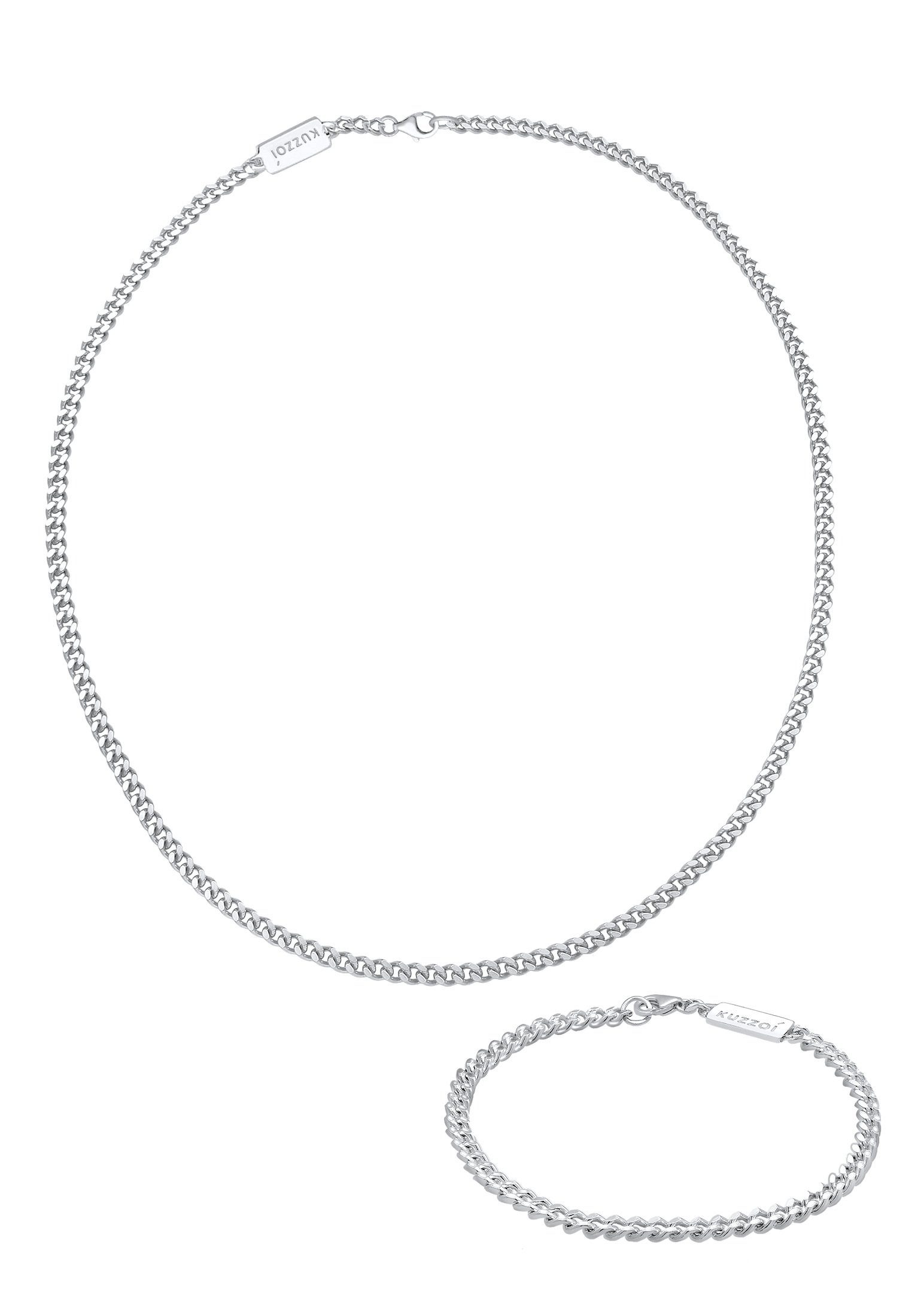 Kuzzoi Schmuckset Panzerketten Armband und Kette Basic 925 Silber, Schmucks günstig online kaufen