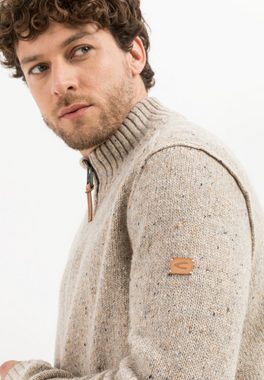 camel active Strickjacke mit Stehkragen Stehkragen