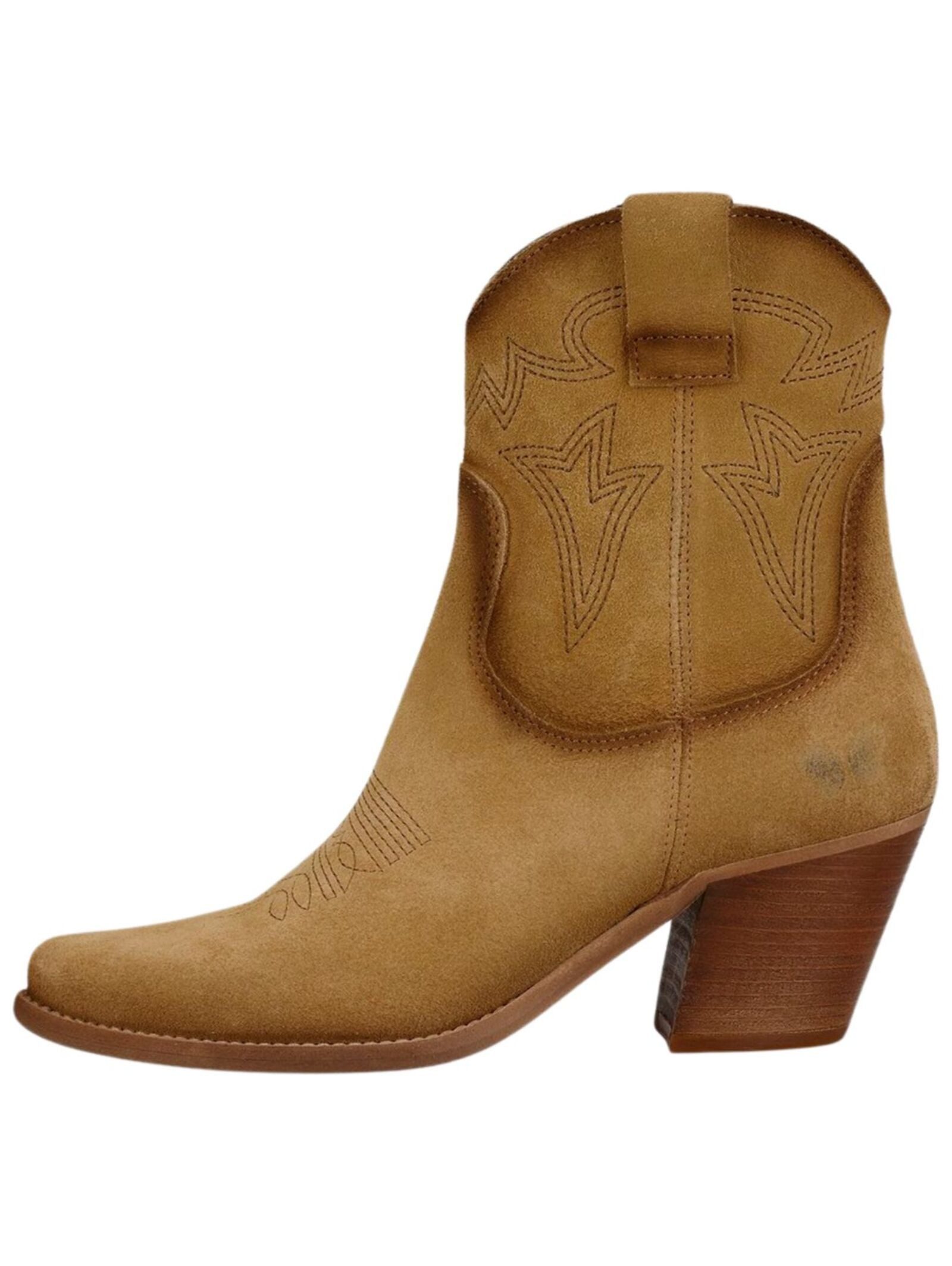 Felmini Stiefelette Veloursleder Cowboy Stiefelette günstig online kaufen