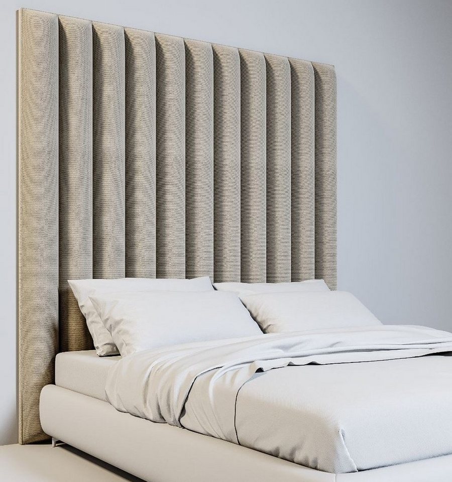 Casa Padrino Bett Samt BettKopfteil Beige 190 x 14 x H. 240 cm Schlafzimmer Möbel Hotel Casa Padrino Bett Samt BettKopfteil Beige 190 x 14 x H. 240 cm Schlafzimmer Möbel Hotel
