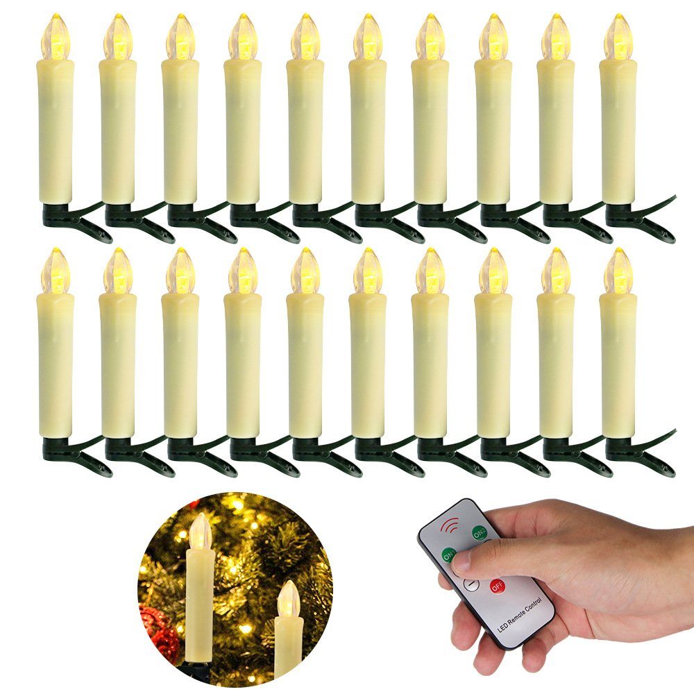 autolock LED-Christbaumkerzen Warmweiß Kerzen,Kabellose Weihnachtsbeleuchtung, LED Flammenlose Fernbedienung, Weinachten mit Weihnachtskerzen Kerzen Lichterkette