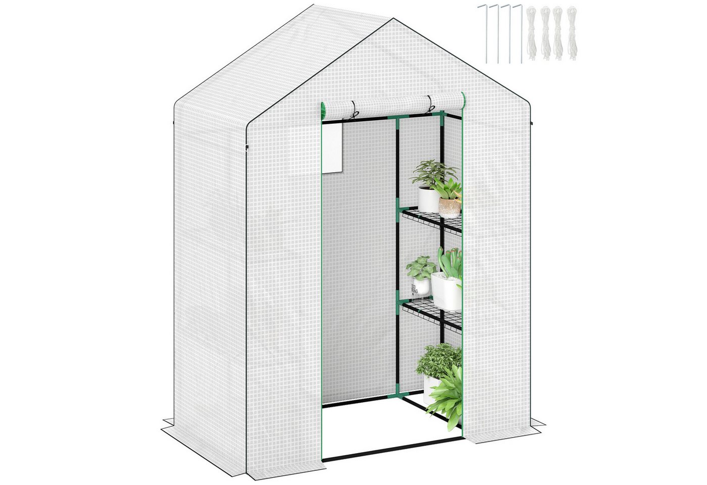 Outsunny Foliengewächshaus mit Rolltür, Fenster, Regale, winterfest, aus Stahl, BxTxH: 143 x 74 x 190 cm, BxLxH: 74 x 143 x 190 cm, Gewächshaus 1-St., Folien Treibhaus, für Balkon, Garten, für Tomaten, Gemüse, Weiß weiß | Rabatt: 16% Outsunny Foliengewächshaus mit Rolltür, Fenster, Regale, winterfest, aus Stahl, BxTxH: 143 x 74 x 190 cm, BxLxH: 74 x 143 x 190 cm, Gewächshaus 1-St., Folien Treibhaus, für Balkon, Garten, für Tomaten, Gemüse, Weiß weiß | Rabatt: 16%