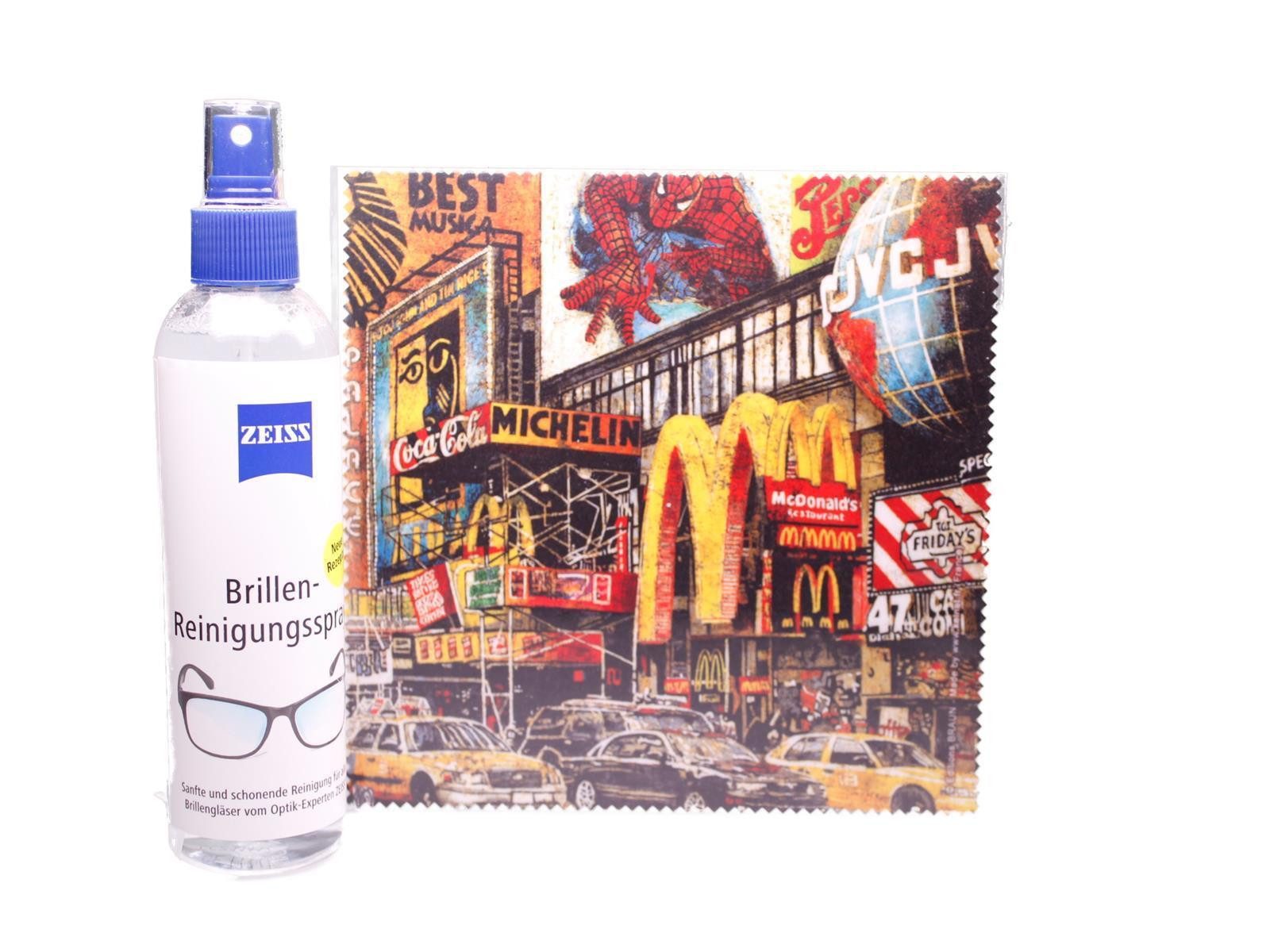 Brillenetui Mikrofasertuch "New York Reklamen" Größe 18,5*18,5 cm von La Kelnet