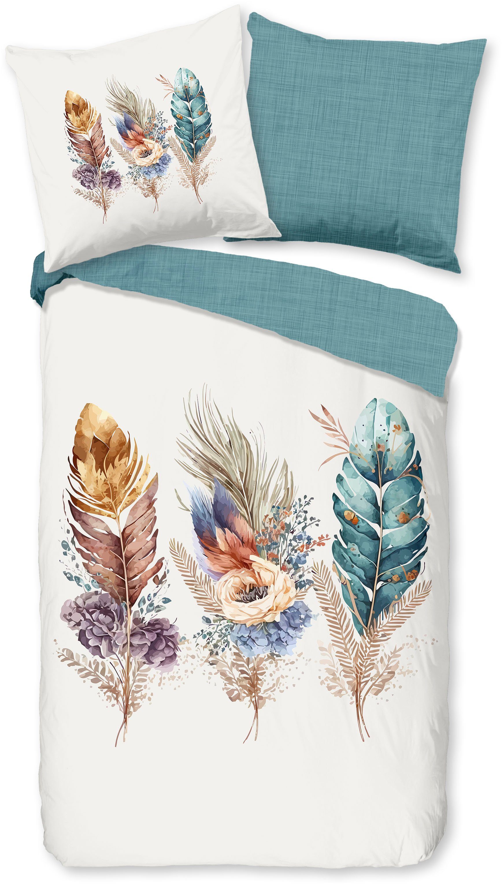 good morning Wendebettwäsche »Via«, 100% Baumwolle, 135x200, Reißverschluss günstig online kaufen