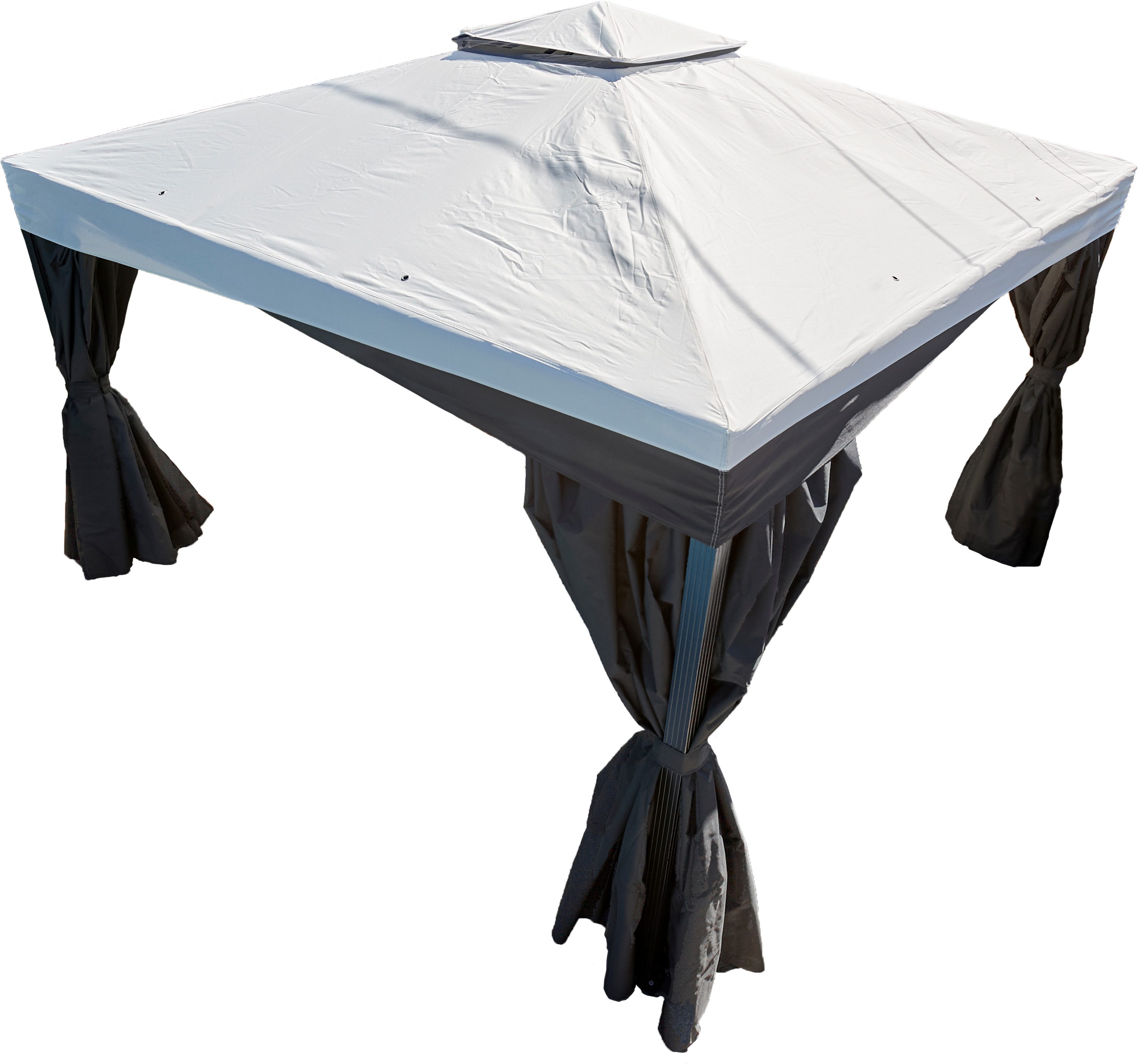 Sojag Pavillon Malta 1014 Schwarz, 305x430x271cm, massive Konstruktion aus Aluminium