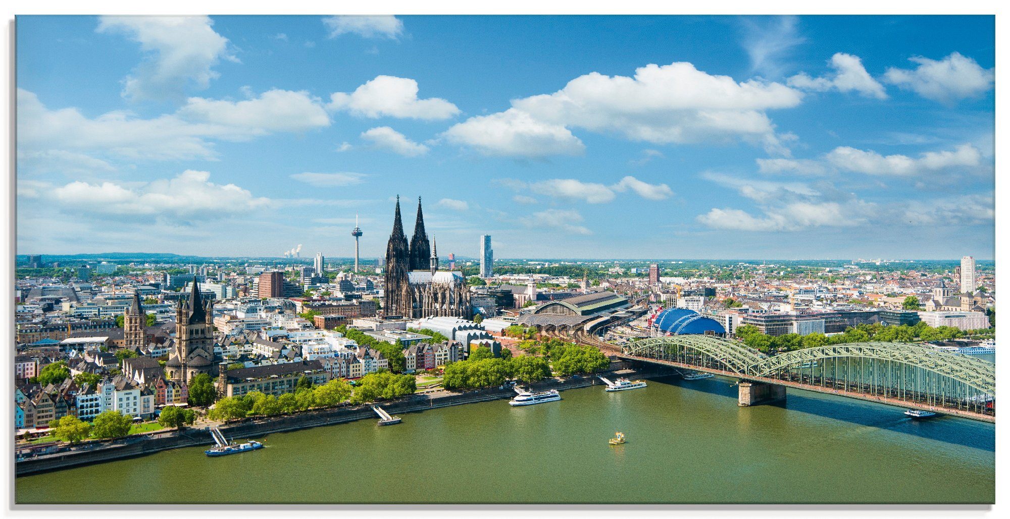 Artland Glasbild Köln Rheinpanorama, Deutschland (1 St), in verschiedenen Größen