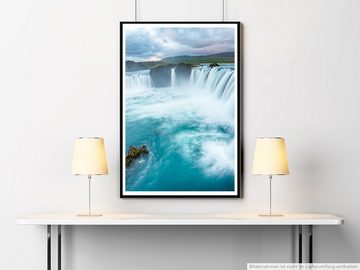 Sinus Art Poster 90x60cm Poster Godafoss Wasserfall Island