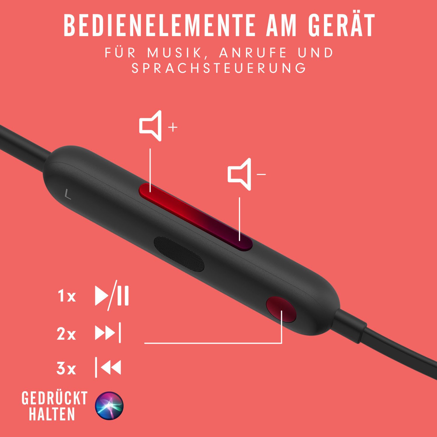 Beats by Dr. Dre Beats Flex wireless In-Ear-Kopfhörer (Freisprechfunktion, Rauschunterdrückung, Sprachsteuerung, Bluetooth, mit Apple W1-Chip)