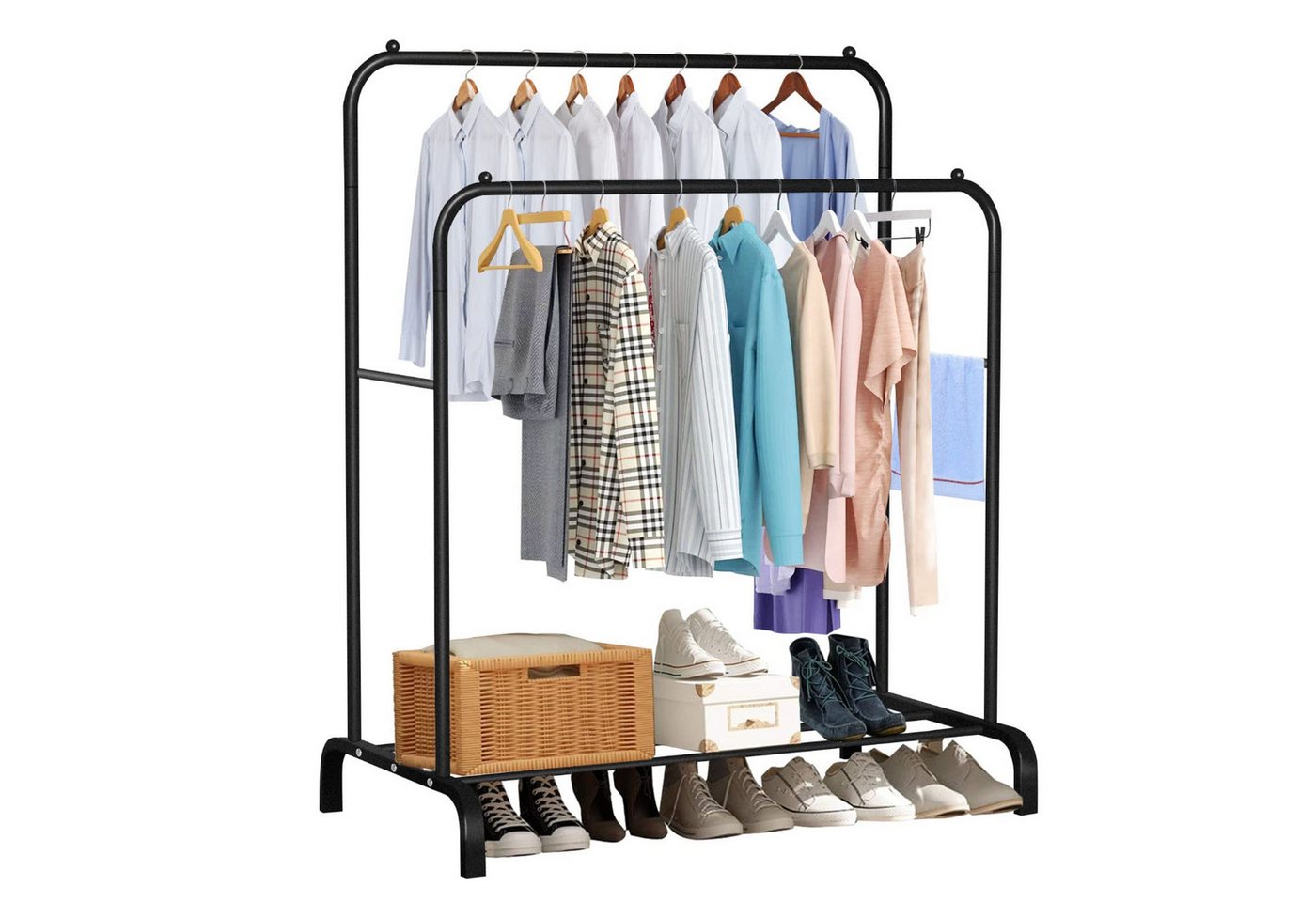 Youyijia Kleiderständer Clothes Rack, Freestanding Hanger, Double Rods