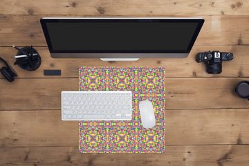 MuchoWow Gaming Mauspad Kaleidoskop - Muster - Regenbogen (1-St), Mousepad mit Rutschfester Unterseite, Gaming, 40x40 cm, XXL, Großes
