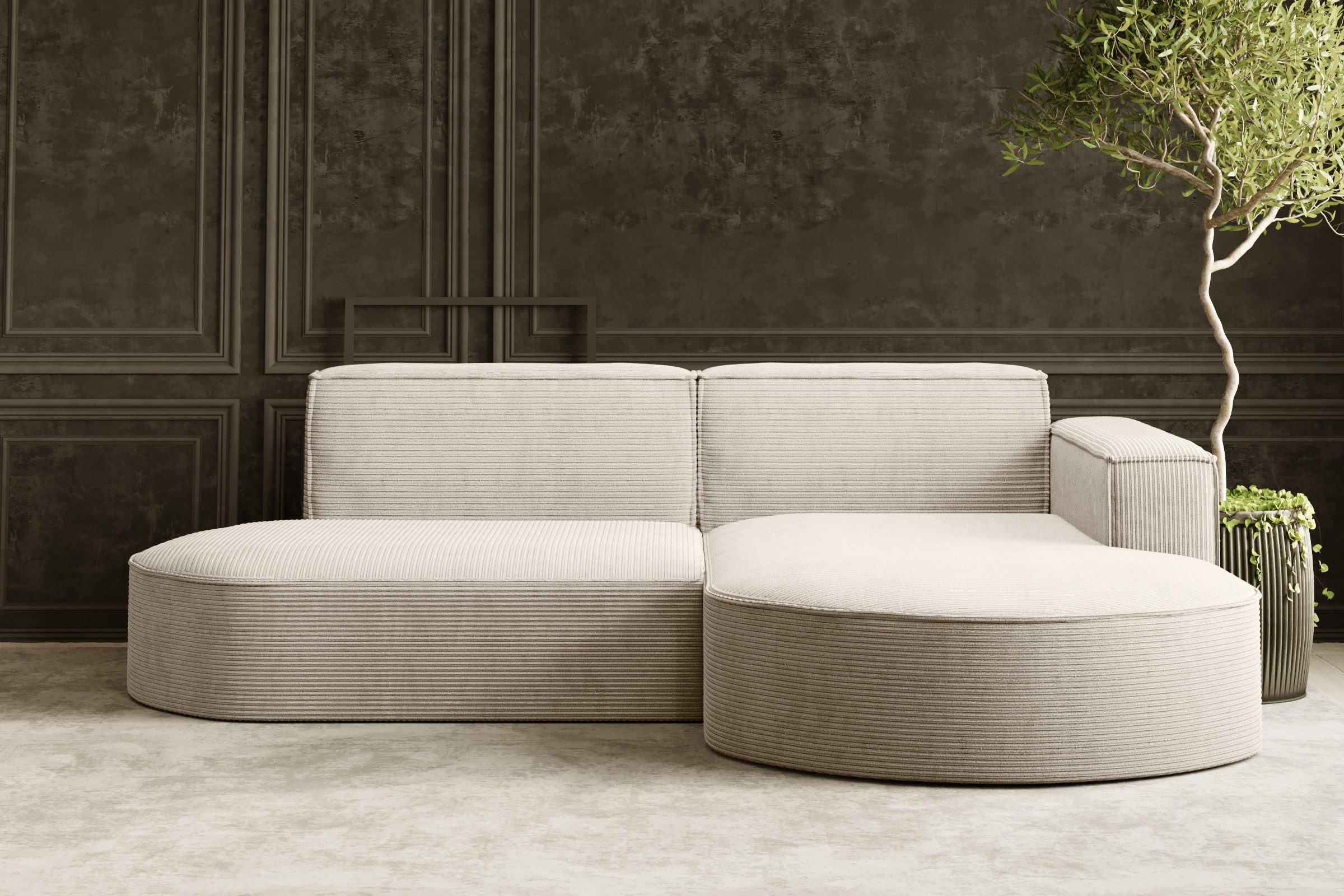 Kaiser Möbel Ecksofa Designer MODENA STUDIO L stoff Cord, Verita,Boucle, Ec günstig online kaufen