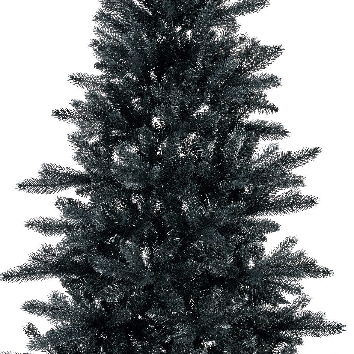 Kaemingk Künstlicher Weihnachtsbaum Everlands Künstlicher Weihnachtsbaum, BERLIN Tanne 180 cm, Schwarz, Tanne, unecht, Indoor, Real-Needle, Soft-Needle-Optik, Metallständer