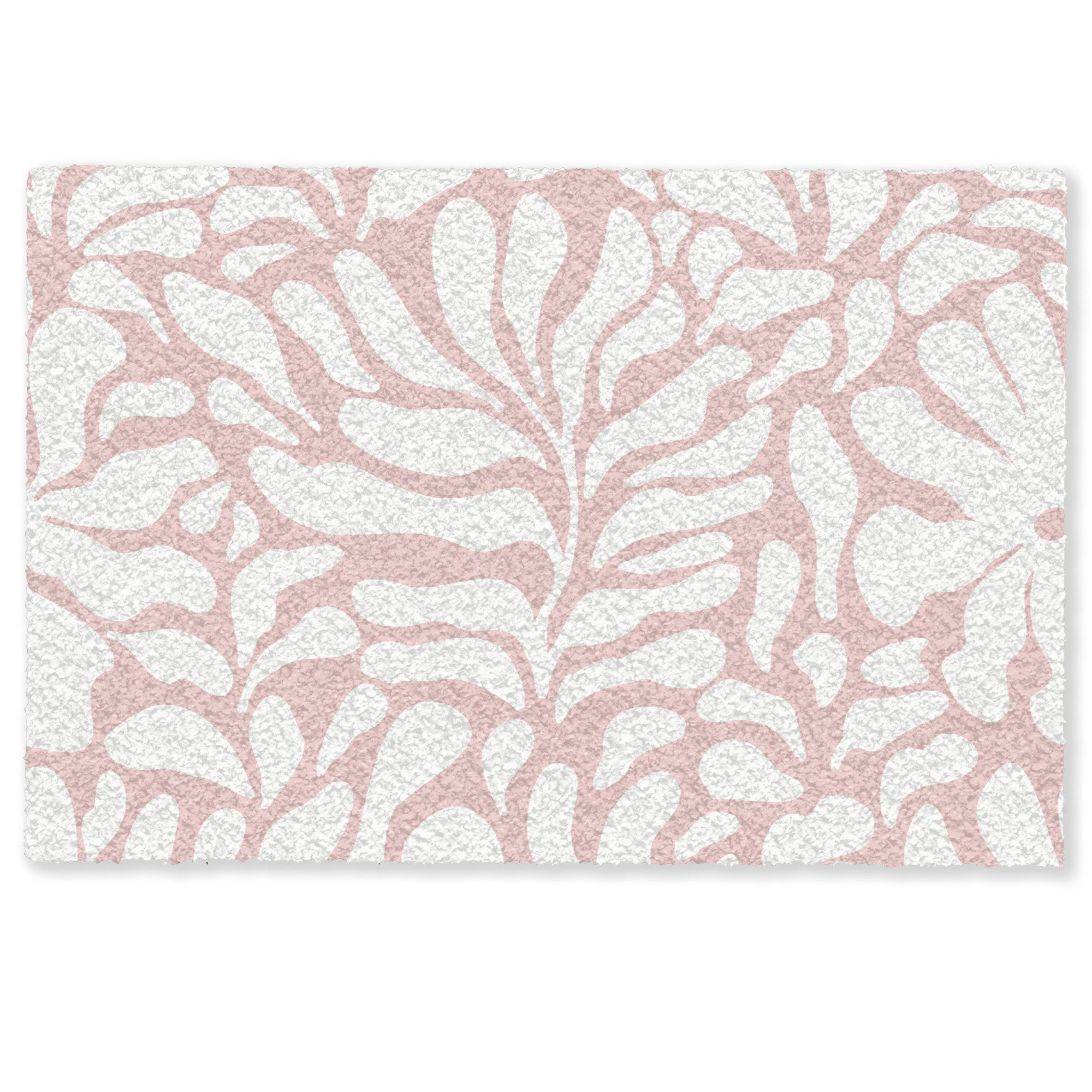 MuchoWow Fußmatte Blumen - Muster - Rosa - Weiß, Rechteckig, innen Schmutzf günstig online kaufen