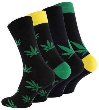 Vincent Creation® Socken »Weed Socks "365 High"« (4-Paar) in angenehmer Baumwollqualität