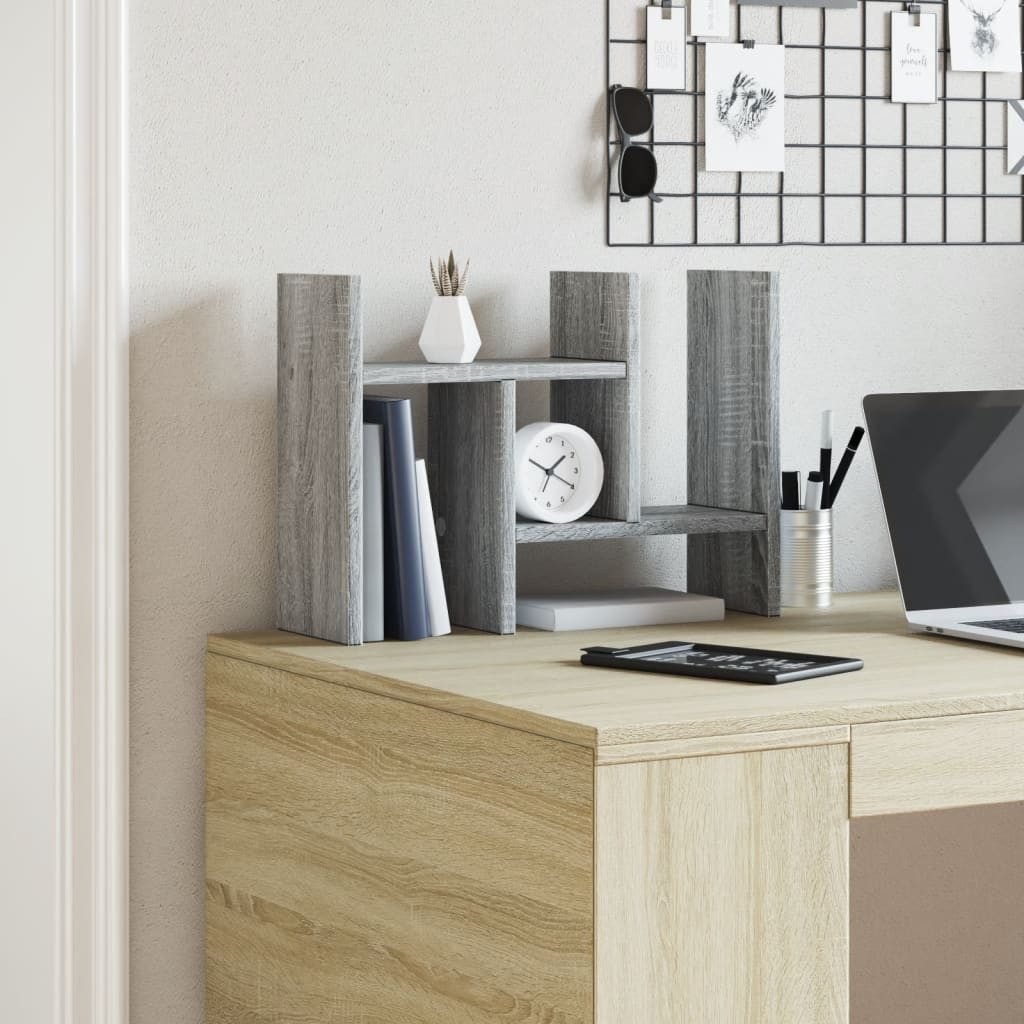 vidaXL Organizer Schreibtisch-Organizer Grau Sonoma 34,5x15,5x35,5 Holzwerkstoff