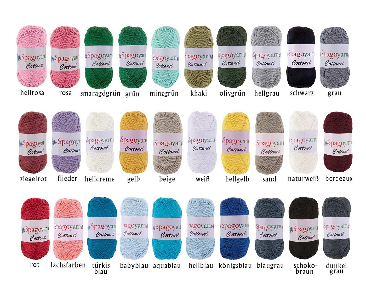Thumbnail - spagoyarn 500g Strickgarn Cottonel Uni Häkelwolle, 200 m, pastelltürkis