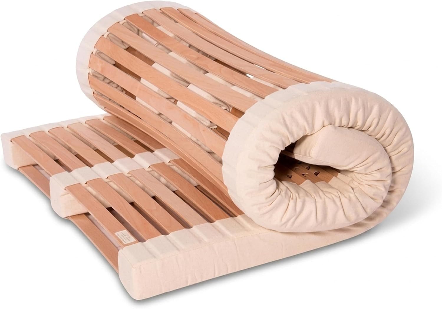 Rollrost Premium Schlafsystem – metallfrei – individuell verstellbar, geborgenschlafen, Massivholz aus Buche, 100 % metallfreie Konstruktion