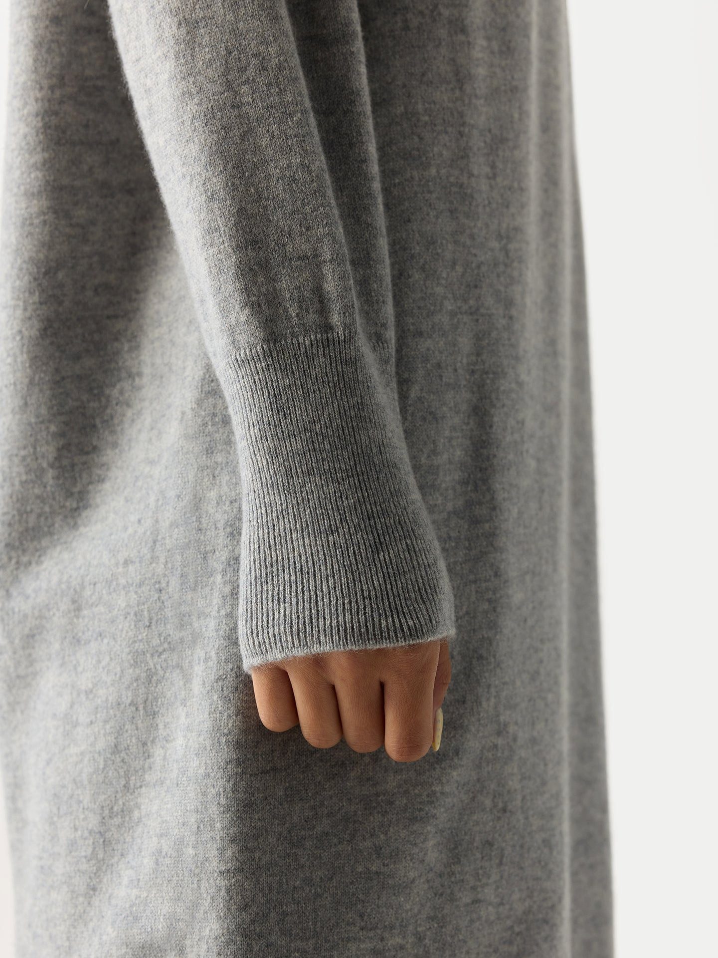 GOBI Cashmere Strickkleid Kaschmir-Maxikleid Mit Seitenschlitz
