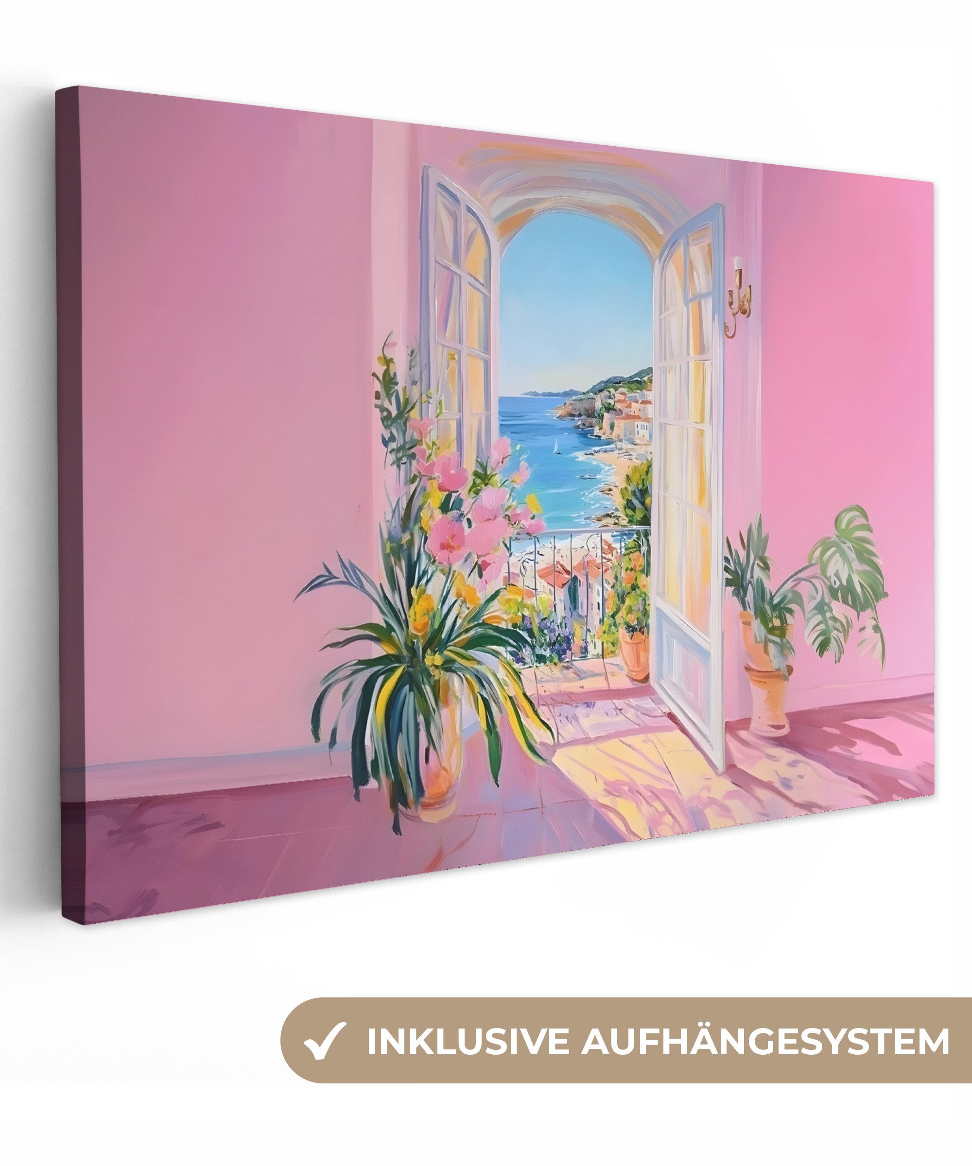 OneMillionCanvasses® Leinwandbild Rosa - Außen - Farbe, Fotodruck (1 St), L günstig online kaufen